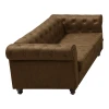2-seater sofa Incredible pakoworld antique brown pu type Chesterfield 160x84x67cm
