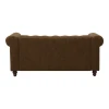 2-seater sofa Incredible pakoworld antique brown pu type Chesterfield 160x84x67cm