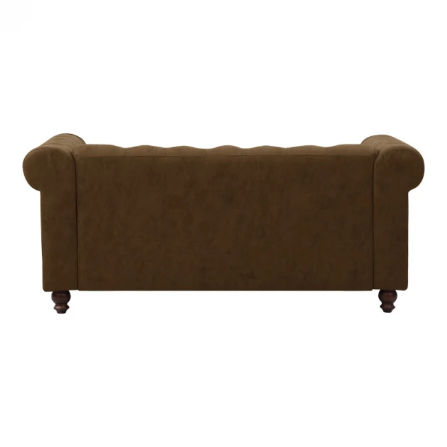 2-seater sofa Incredible pakoworld antique brown pu type Chesterfield 160x84x67cm