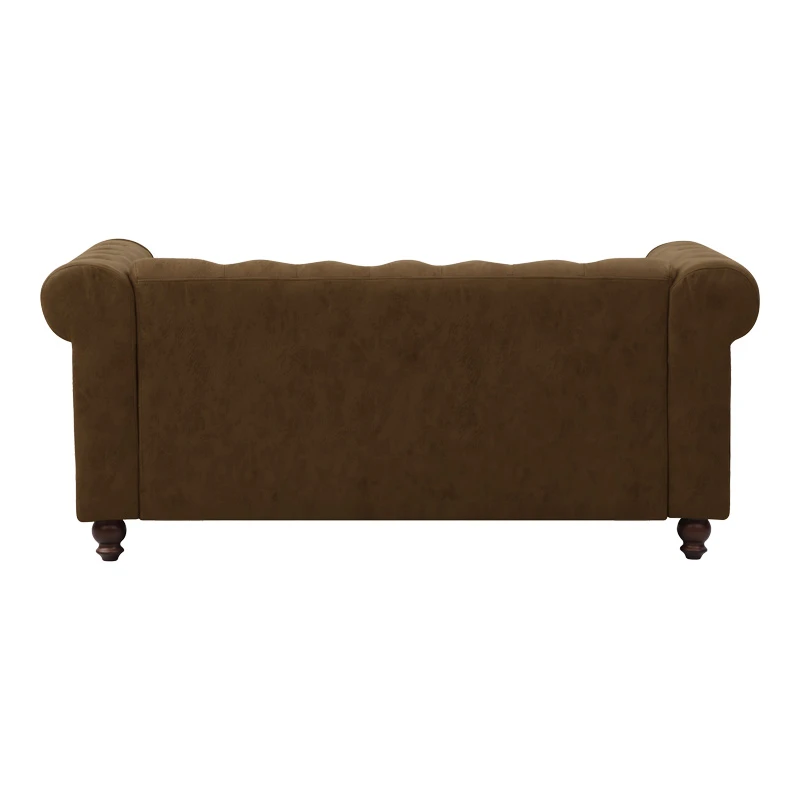 2-seater sofa Incredible pakoworld antique brown pu type Chesterfield 160x84x67cm