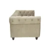 2-seater sofa Incredible pakoworld beige velvet Chesterfield type 160x84x67cm