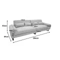 Four seater sofabed Dorana pakoworld beige fabric 286x89x83cm