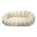 Sofa Embrace pakoworld boucle fabric in beige shade 180x105x65cm