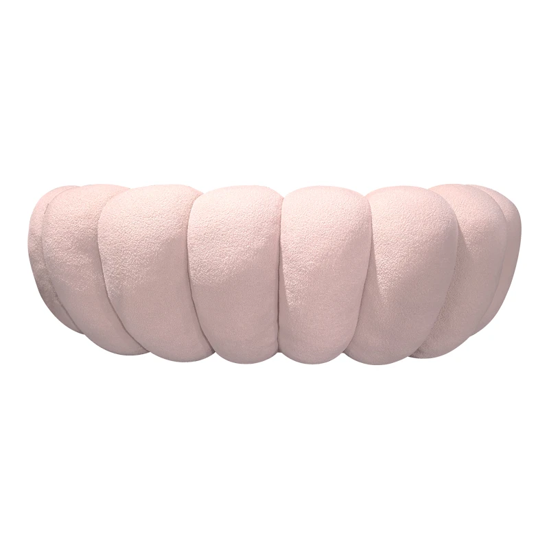 Sofa Embrace pakoworld boucle fabric in pink shade 180x105x65cm