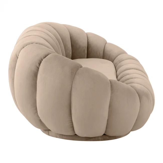 Sofa Embrace pakoworld velvet in beige shade 180x105x65cm