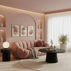 Sofa Embrace pakoworld velvet in rotten apple shade 180x105x65cm