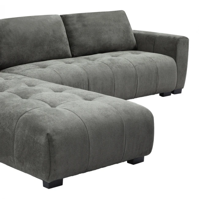 Kαναπές Gianco pakoworld αναστρέψιμος ύφασμα σε γκρι απόχρωση 298x208x85εκ