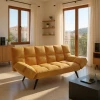 Sofa - bed 3-seater Freddo pakoworld in yellow velvet  181x81x86cm