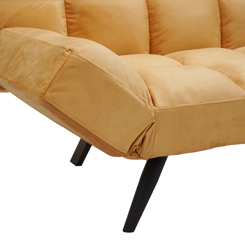 Sofa - bed 3-seater Freddo pakoworld in yellow velvet  181x81x86cm