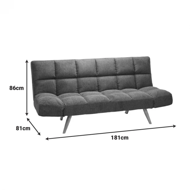 Sofa - bed 3-seater Freddo pakoworld in yellow velvet  181x81x86cm