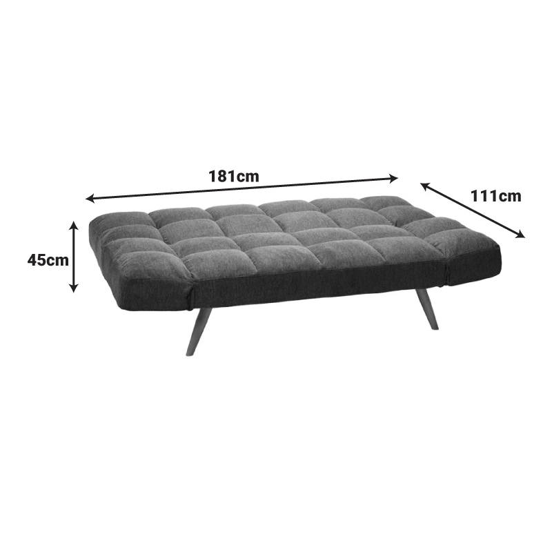 Sofa - bed 3-seater Freddo pakoworld in yellow velvet  181x81x86cm