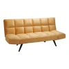 Sofa - bed 3-seater Freddo pakoworld in yellow velvet  181x81x86cm