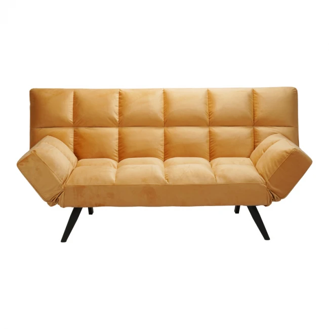 Sofa - bed 3-seater Freddo pakoworld in yellow velvet  181x81x86cm