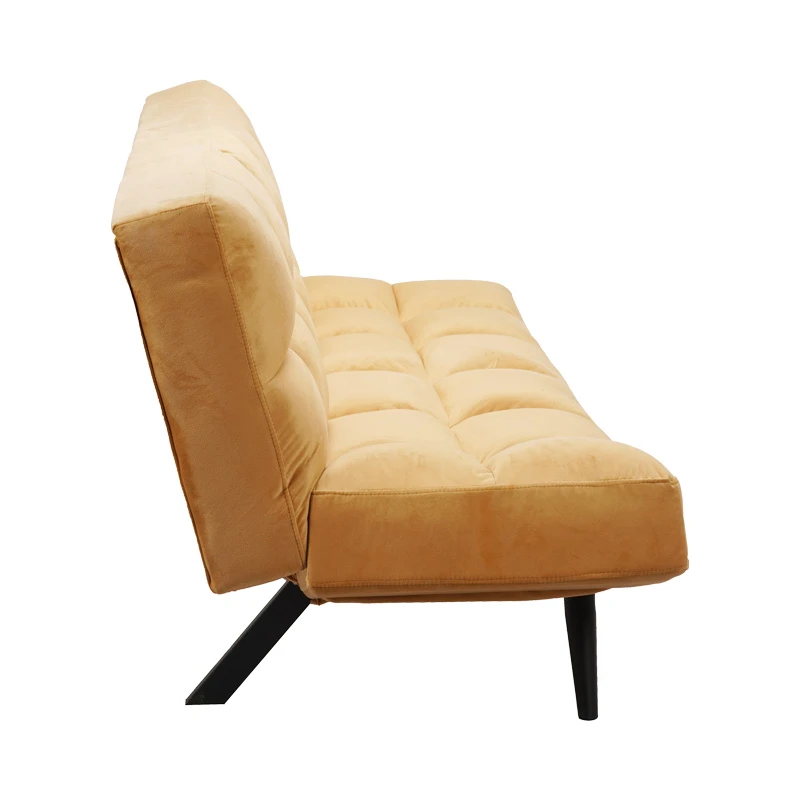 Sofa - bed 3-seater Freddo pakoworld in yellow velvet  181x81x86cm