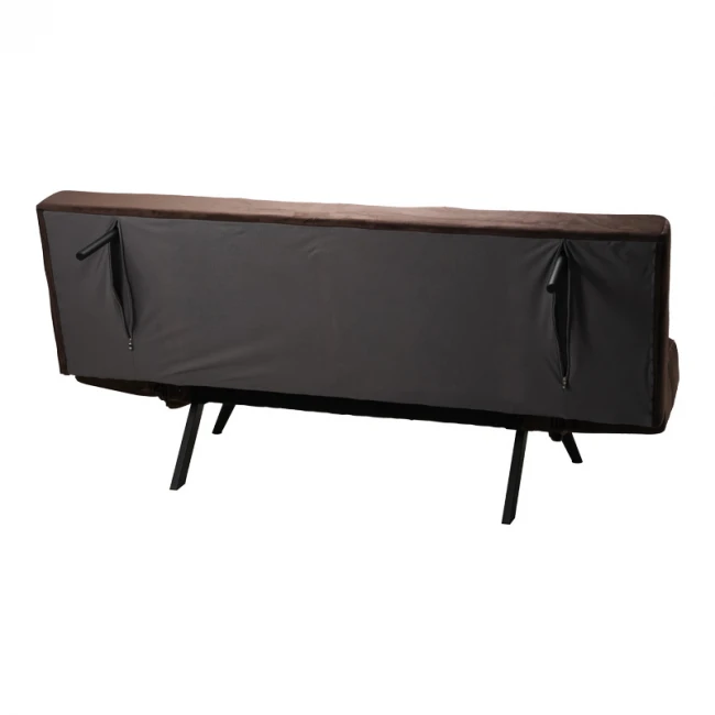 Καναπές - κρεβάτι 3θέσιος Freddo pakoworld βελούδο καφέ 181x81x86εκ