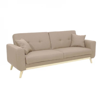 Carmelo sofa bed - pakoworld beige-brown fabric 214x80x86 cm