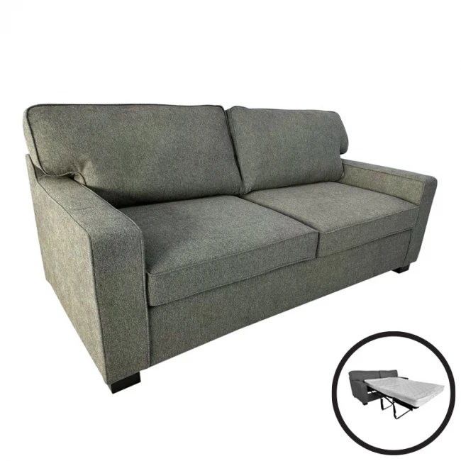 Καναπές-κρεβάτι διθέσιος Polaris pakoworld ύφασμα σε χακί απόχρωση181x91x83εκ