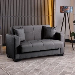 2-seater sofabed Vox pakoworld with storage space anthracite fabric 150x84x83cm 2-seater sofabed Vox pakoworld with storage space anthracite fabric 150x84x83cm