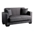 2-seater sofabed Vox pakoworld with storage space anthracite fabric 150x84x83cm