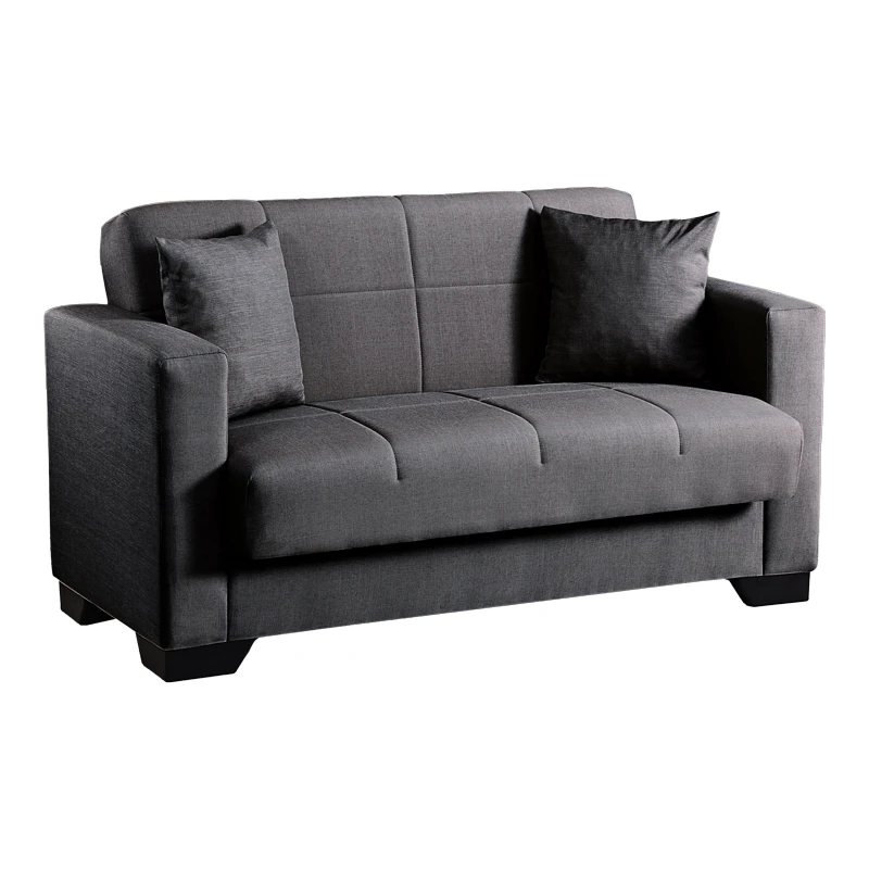2-seater sofabed Vox pakoworld with storage space anthracite fabric 150x84x83cm