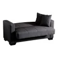 2-seater sofabed Vox pakoworld with storage space anthracite fabric 150x84x83cm