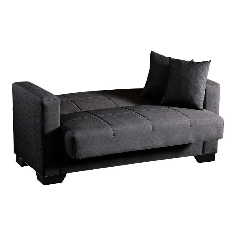 2-seater sofabed Vox pakoworld with storage space anthracite fabric 150x84x83cm