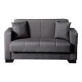 2-seater sofabed Vox pakoworld with storage space anthracite fabric 150x84x83cm