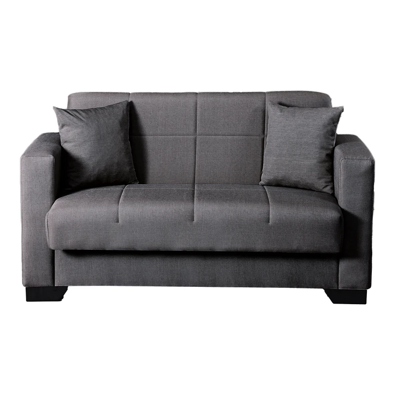 2-seater sofabed Vox pakoworld with storage space anthracite fabric 150x84x83cm