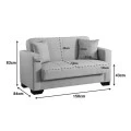 2-seater sofabed Vox pakoworld with storage space anthracite fabric 150x84x83cm
