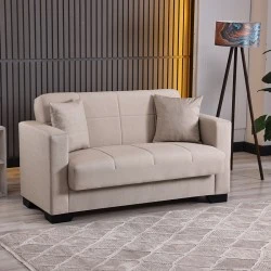 2-seater sofabed Vox pakoworld with storage space cream fabric 150x84x83cm 2-seater sofabed Vox pakoworld with storage space cream fabric 150x84x83cm