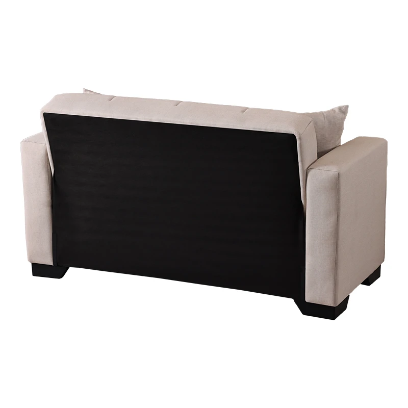 2-seater sofabed Vox pakoworld with storage space cream fabric 150x84x83cm