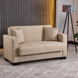 2-seater sofabed Vox pakoworld with storage space beige fabric 150x84x83cm 2-seater sofabed Vox pakoworld with storage space beige fabric 150x84x83cm