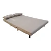 Josuane I sofa-bed pakoworld two-seater beige fabric and natural wood leg 122x80x81cm