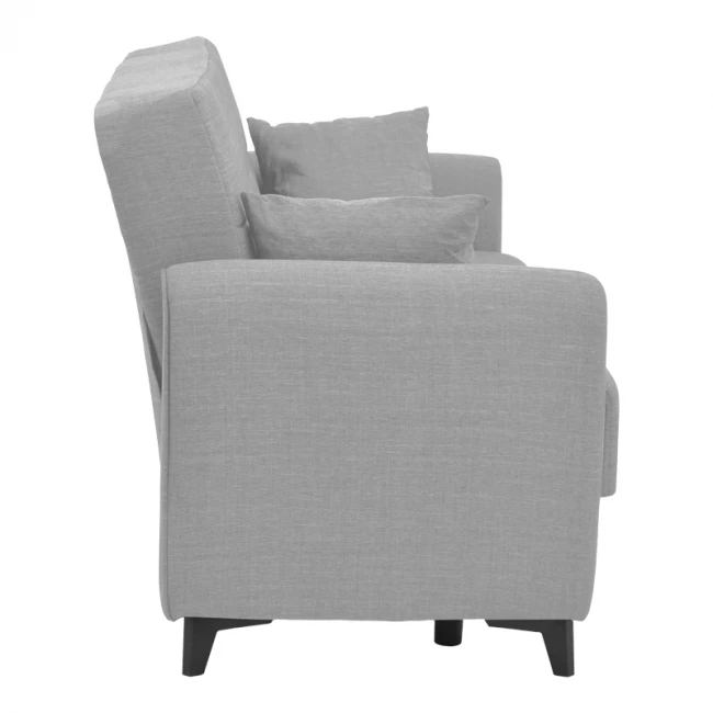 Καναπές-κρεβάτι με αποθηκευτικό χώρο διθέσιος Lincoln pakoworld ανοιχτό γκρι ύφασμα 165x75x85εκ