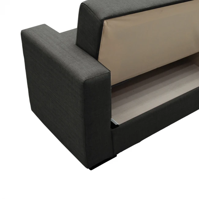 Sofa-bed with storage two-seater Vox pakoworld anthracite fabric 154x82x83cm
