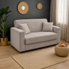 Sofa-bed with storage two-seater Vox pakoworld light gray fabric 154x82x83cm