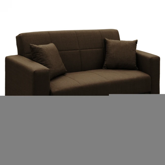 Sofa-bed with storage two-seater Vox pakoworld brown fabric 154x82x83cm