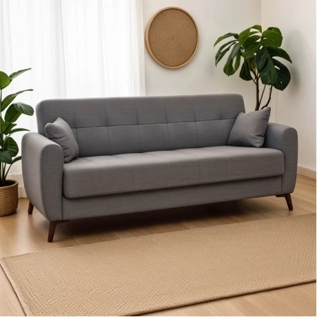 Sofa-bed with storage three-seater Lincoln pakoworld anthracite fabric 225x85x90cm