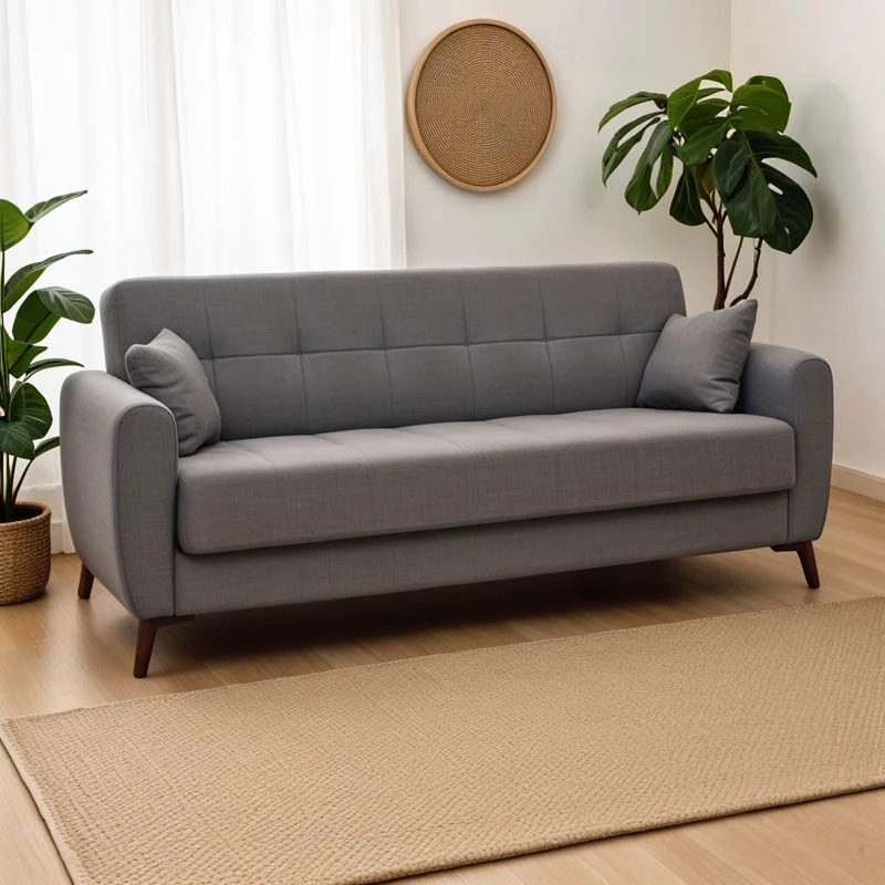 Sofa-bed with storage three-seater Lincoln pakoworld anthracite fabric 225x85x90cm