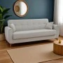 Lincoln three-seater sofa-bed with storage space pakoworld gray-beige fabric 225x75x85cm