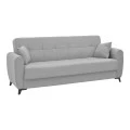 Lincoln three-seater sofa-bed with storage space pakoworld light gray fabric 225x75x85cm