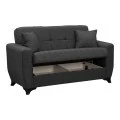 Sofa Bed Modesto pakoworld two seater with storage space grey fabric 155x84x83cm