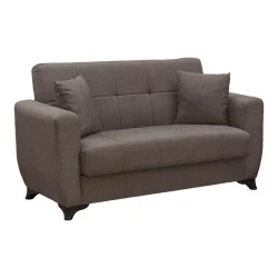 Sofa Bed Modesto pakoworld two seater with storage space brown fabric 155x84x83cm