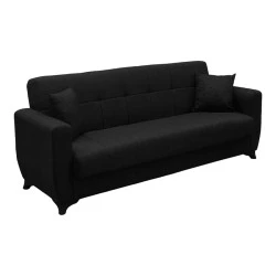 Sofa Bed Modesto pakoworld three seater with storage space anthracite fabric 215x84x83cm