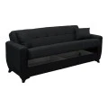 Sofa Bed Modesto pakoworld three seater with storage space anthracite fabric 215x84x83cm