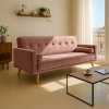 3 seater sofa-bed Success pakoworld velvet rotten apple 190x80x84 cm