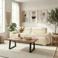 Three-seater sofabed Harmonious pakoworld boucle beige 223.5x92x81cm