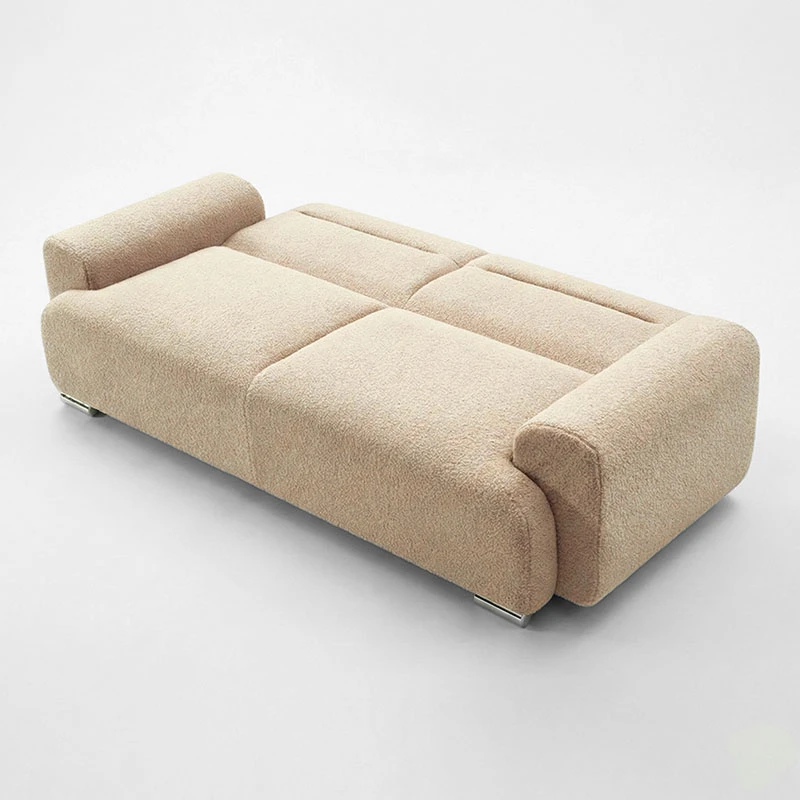 Three-seater sofabed Harmonious pakoworld boucle beige 223.5x92x81cm