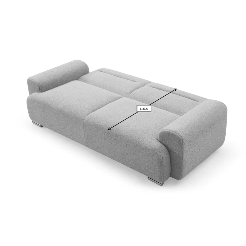Three-seater sofabed Harmonious pakoworld boucle beige 223.5x92x81cm