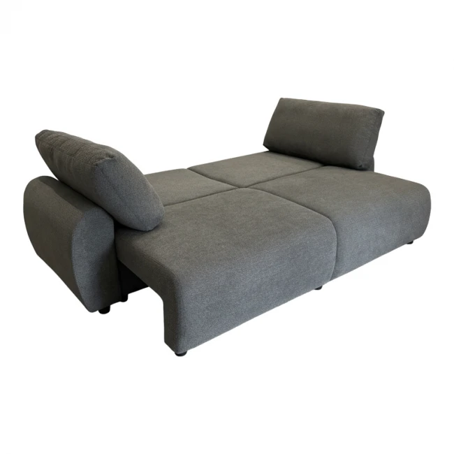 Hungie three-seater sofa bed pakoworld fabric in grey color 250x92x89cm